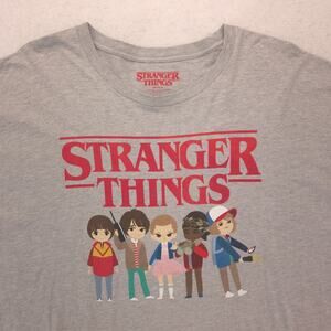 Stranger Things Short Sleeve Crew Neck Graphic T Shirt Mens Size 2XL Gray